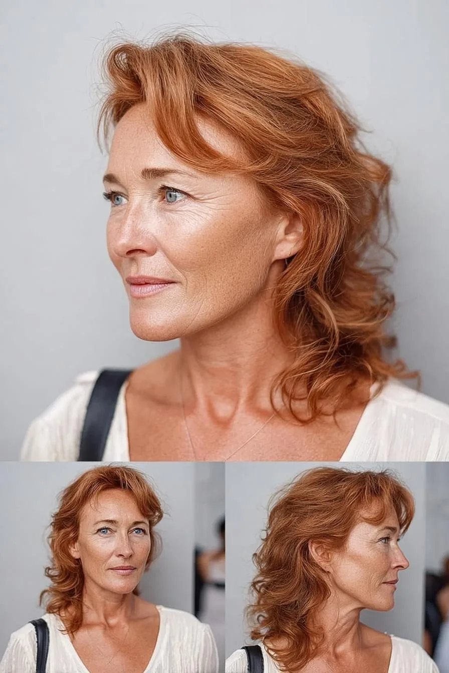 Radiant Copper Layered Waves
