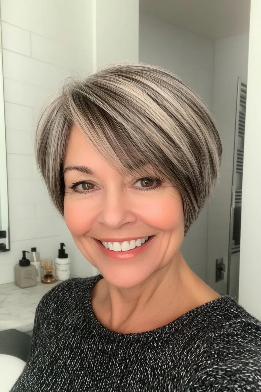 11. Mini French Bob in Dark Blonde (Super Short Haircuts For Older Women) - Super Short Haircuts For Older Women