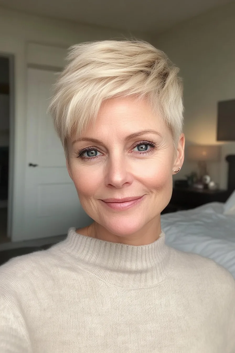 18. Short Razor Cut with Honey Blonde (Super Short Haircuts For Older Women) - Super Short Haircuts For Older Women