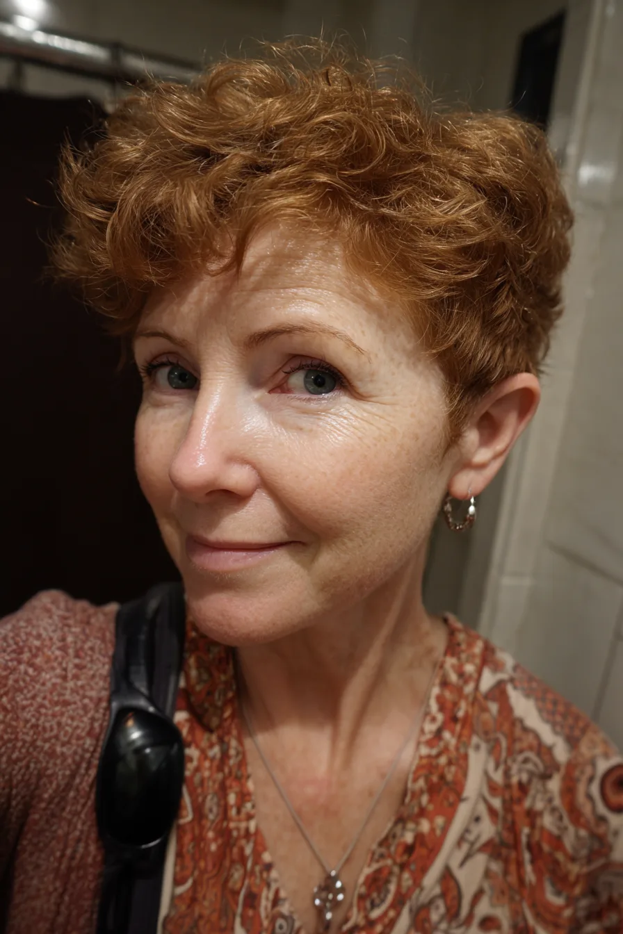1. Feathered Pixie with Warm Chestnut (Short Messy Hairstyles For Women Over 50) - Short Messy Hairstyles For Women Over 50