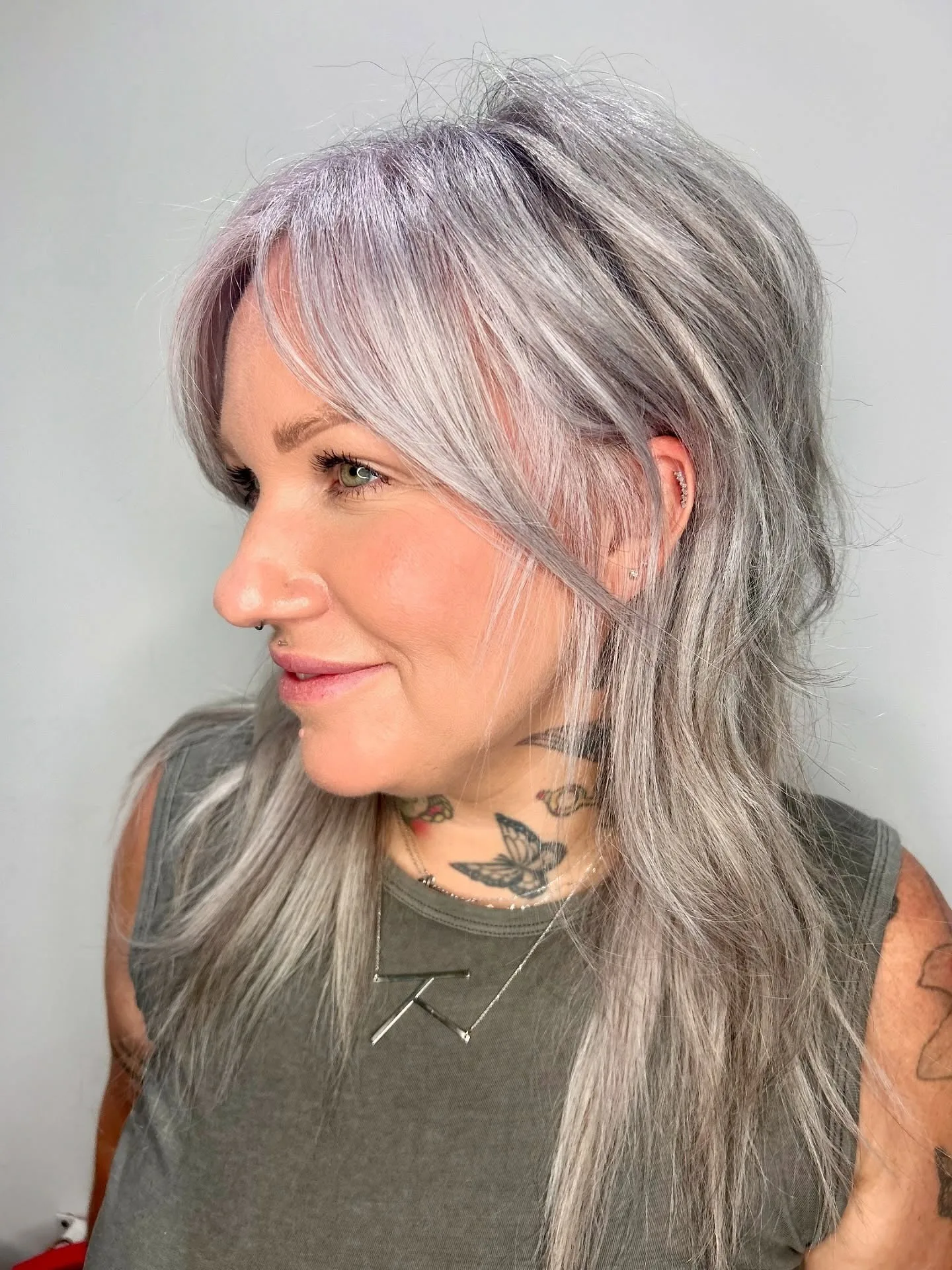 1. Smoky Lilac Wolf Cut (Wolf Haircut)