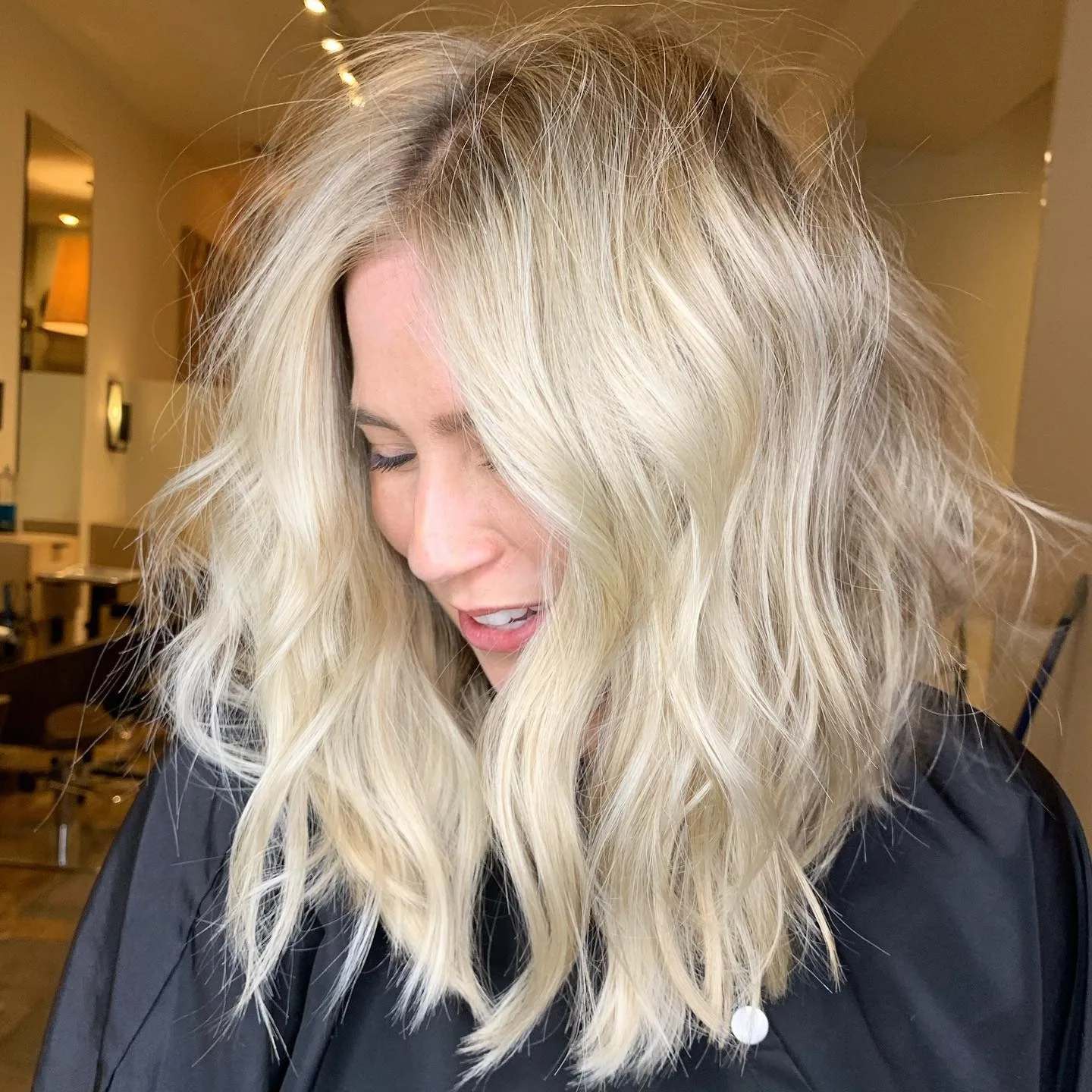 1. Soft Platinum Waves with a Textured Lob (Tousled Hairstyles)