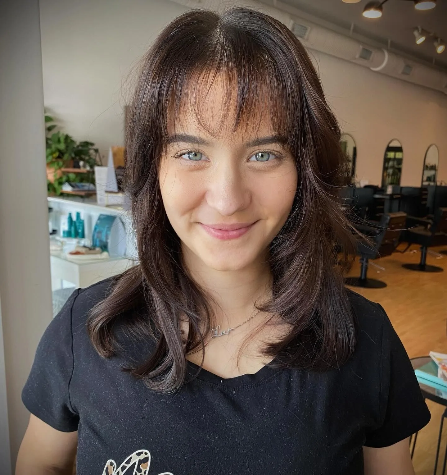 10. Espresso Wolf Cut with Micro Bangs (Wolf Haircut)