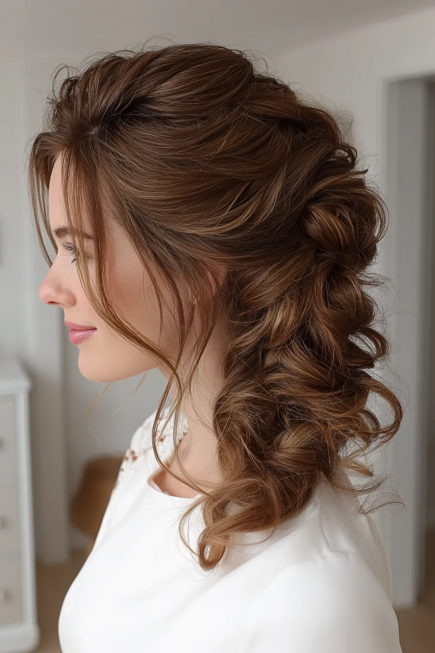 10. Romantic Side Braid in Light Brown (Wedding Hairstyles) - Wedding Hairstyles