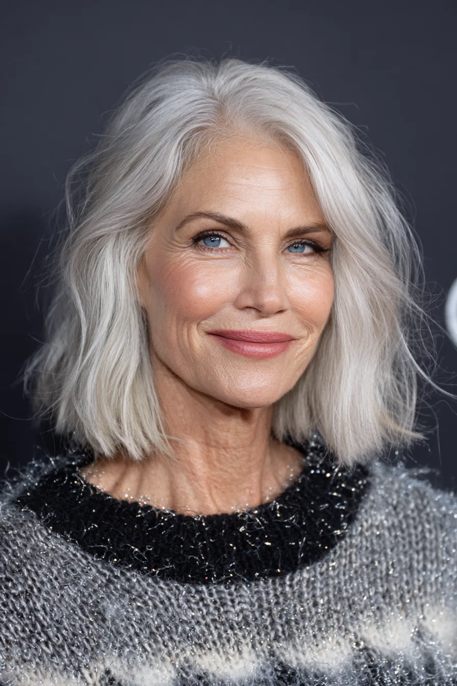 11. Classic Bob with Icy Blonde Finish (Short Haircuts For Women Over 50 With Wavy Hair) - Short Haircuts For Women Over 50 With Wavy Hair