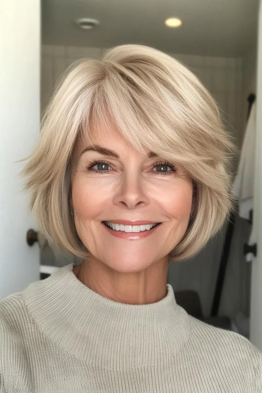11. Flipped Wispy Cut in Natural Blonde (Short Wispy Haircuts Older Women) - Short Wispy Haircuts Older Women
