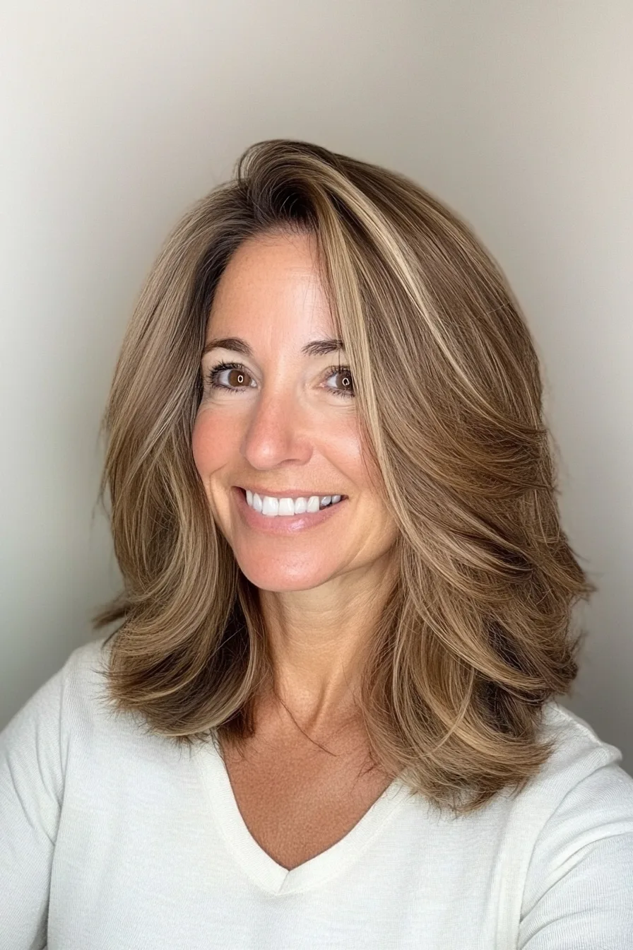 12. Razor Cut Layers in Light Brown (Easy Haircuts For Women Over 40) - Easy Haircuts For Women Over 40