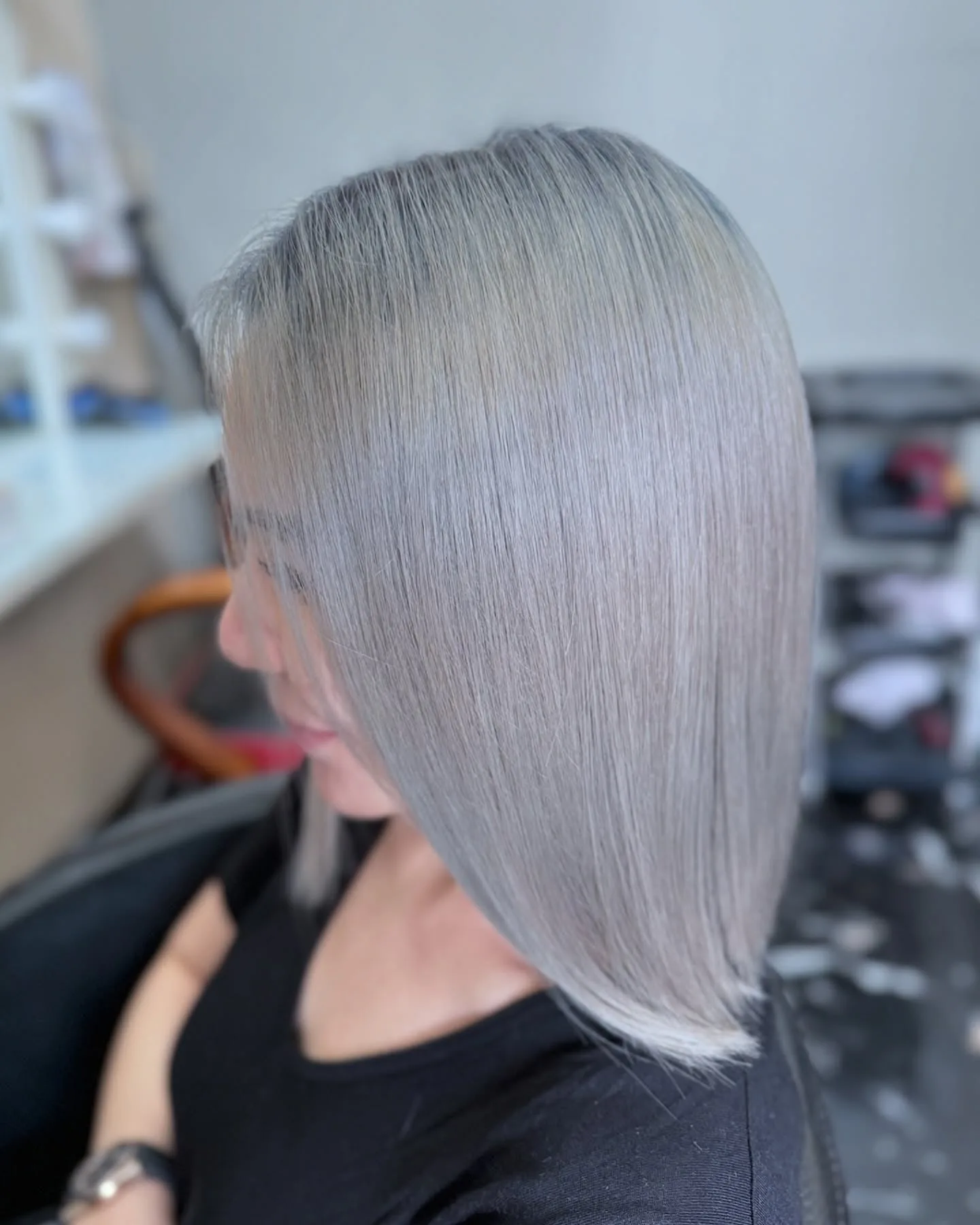 12. Sleek Ash Platinum Bob (Ash Platinum Hair Color)