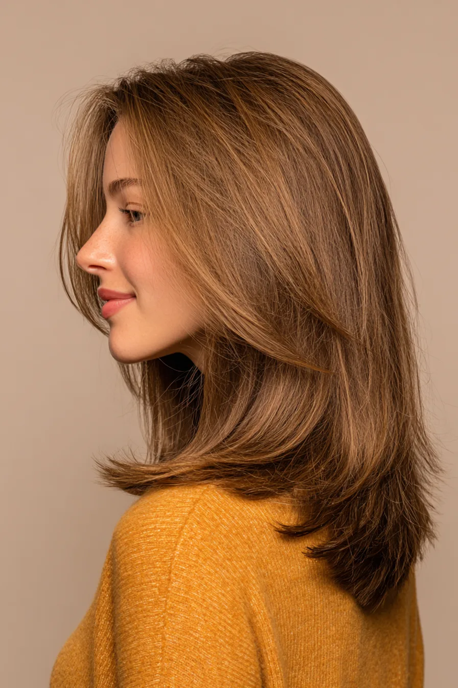 16. Honey Brunette Long Cut (Old Money Haircuts) - Old Money Haircuts