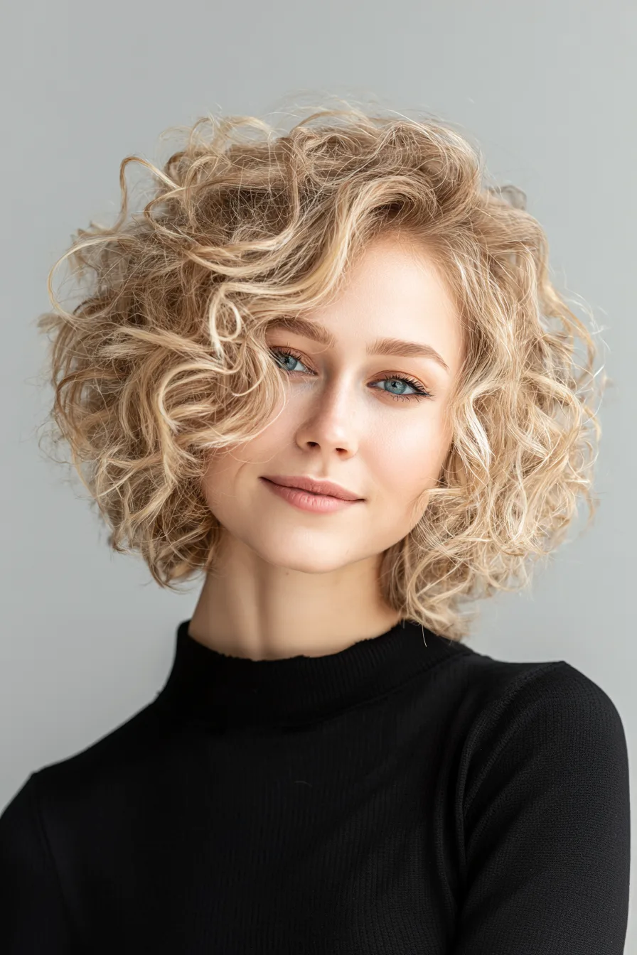 2. Layered Sandy Blonde Spirals (Short Curled Hairstyles) - Short Curled Hairstyles