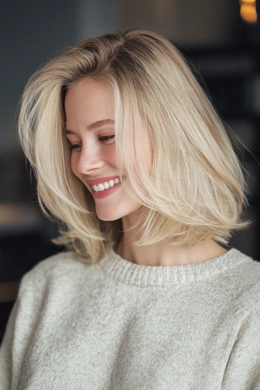 2. Soft Blonde Shoulder-Length Cut (Old Money Haircuts) - Old Money Haircuts