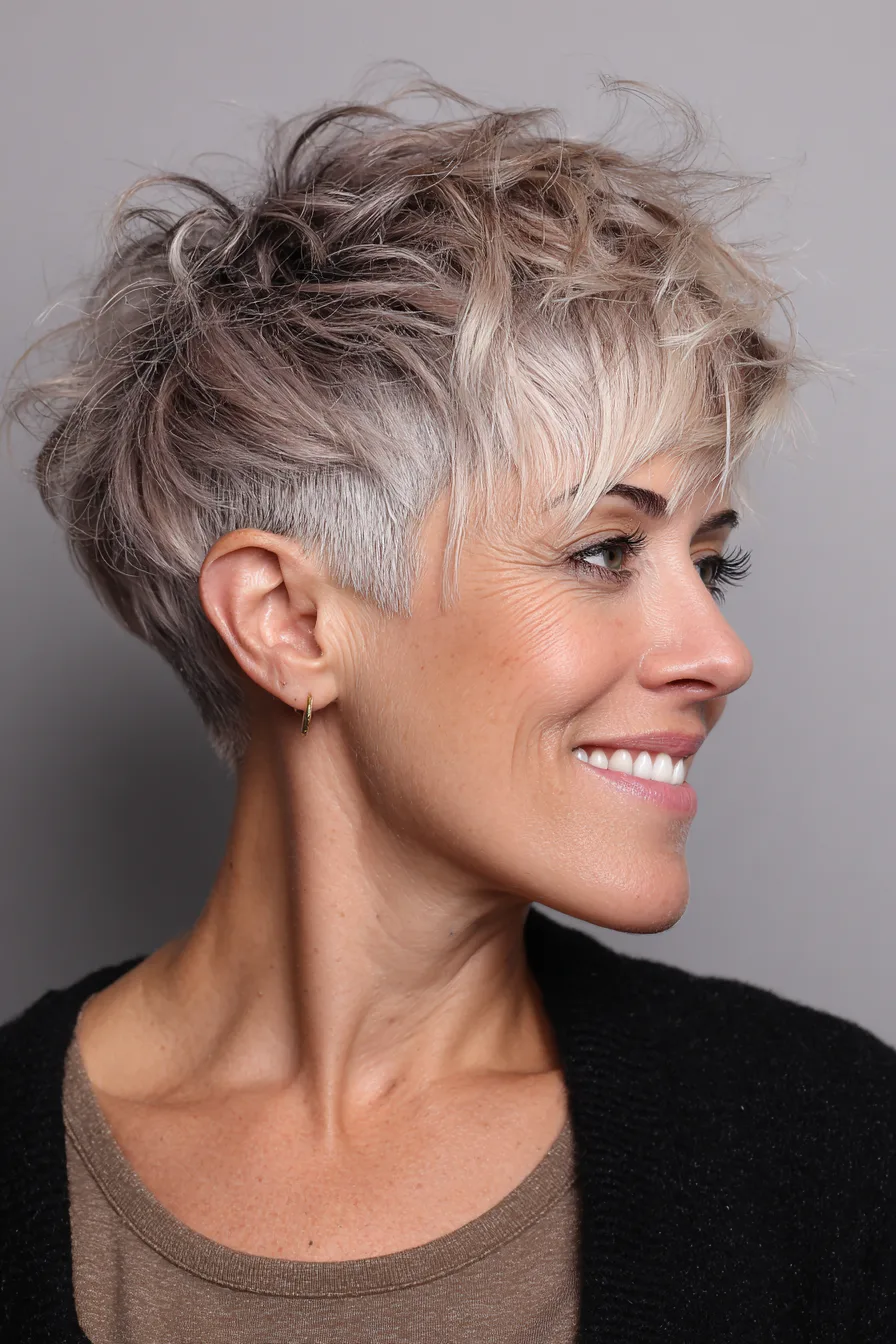 21. Angled Crop with Mushroom Brown (Short Messy Hairstyles For Women Over 50) - Short Messy Hairstyles For Women Over 50