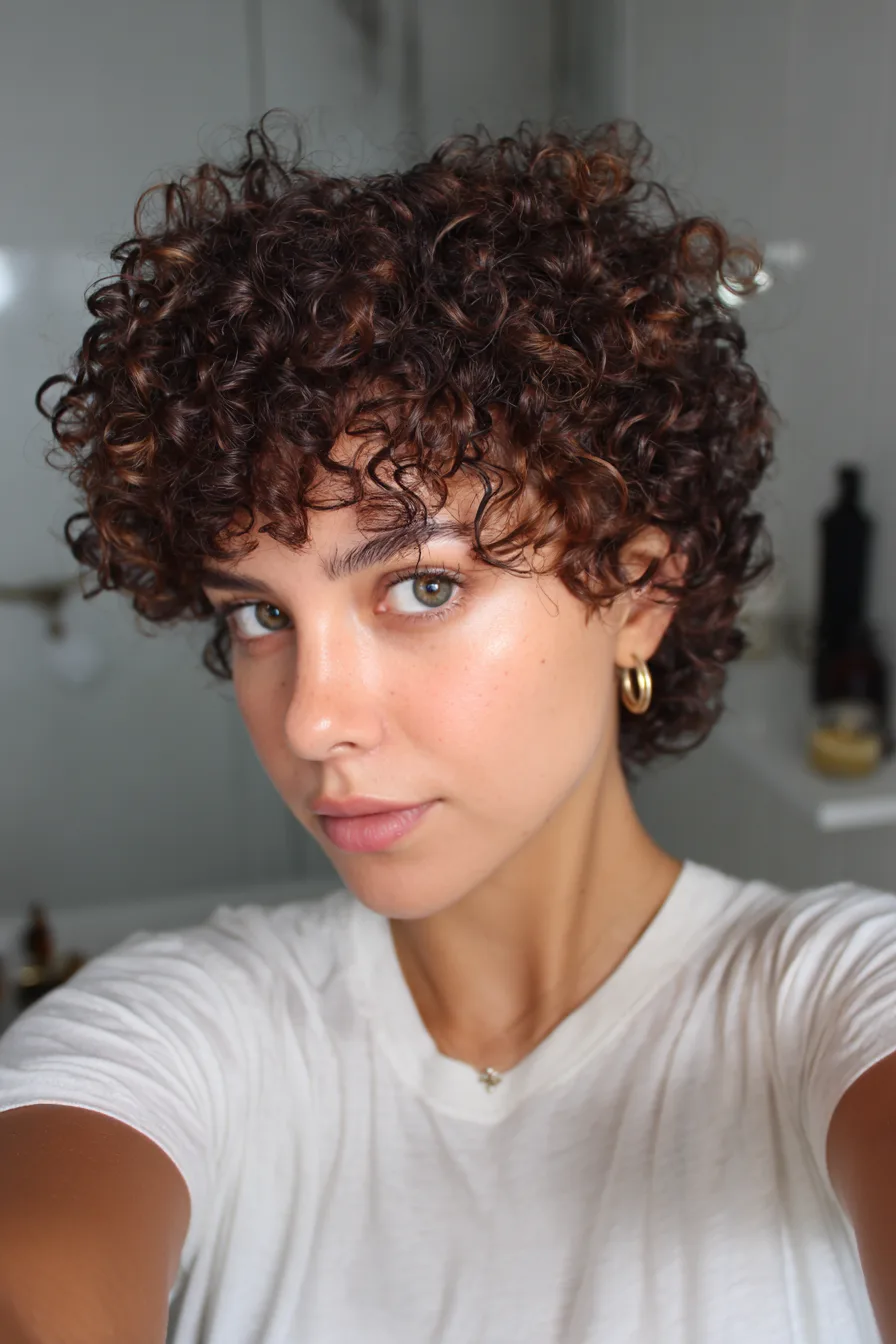 22. Neutral Brown Short Spiral Cut (Short Curled Hairstyles) - Short Curled Hairstyles