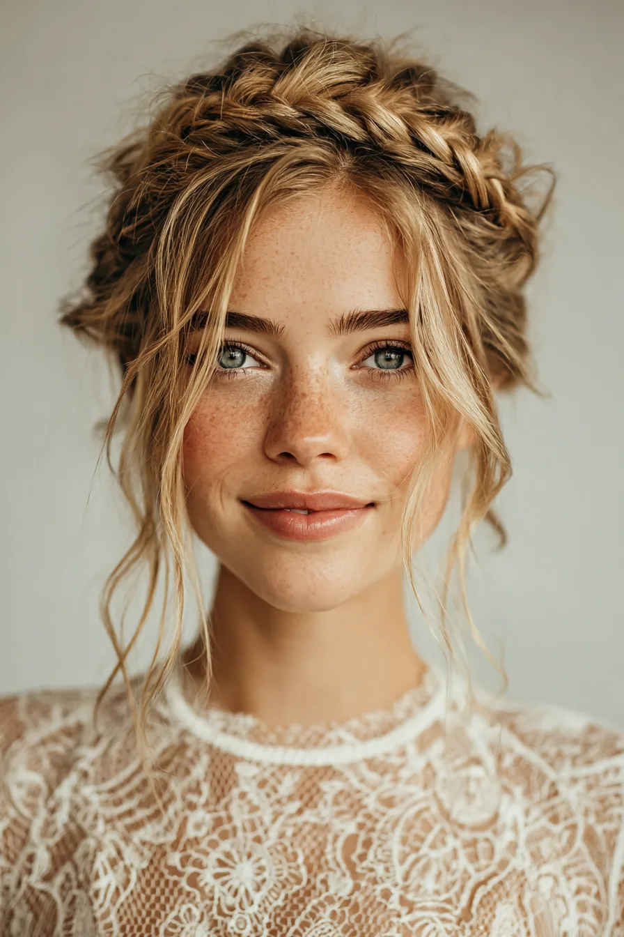 3. Braided Crown in Honey Blonde (Wedding Hairstyles) - Wedding Hairstyles