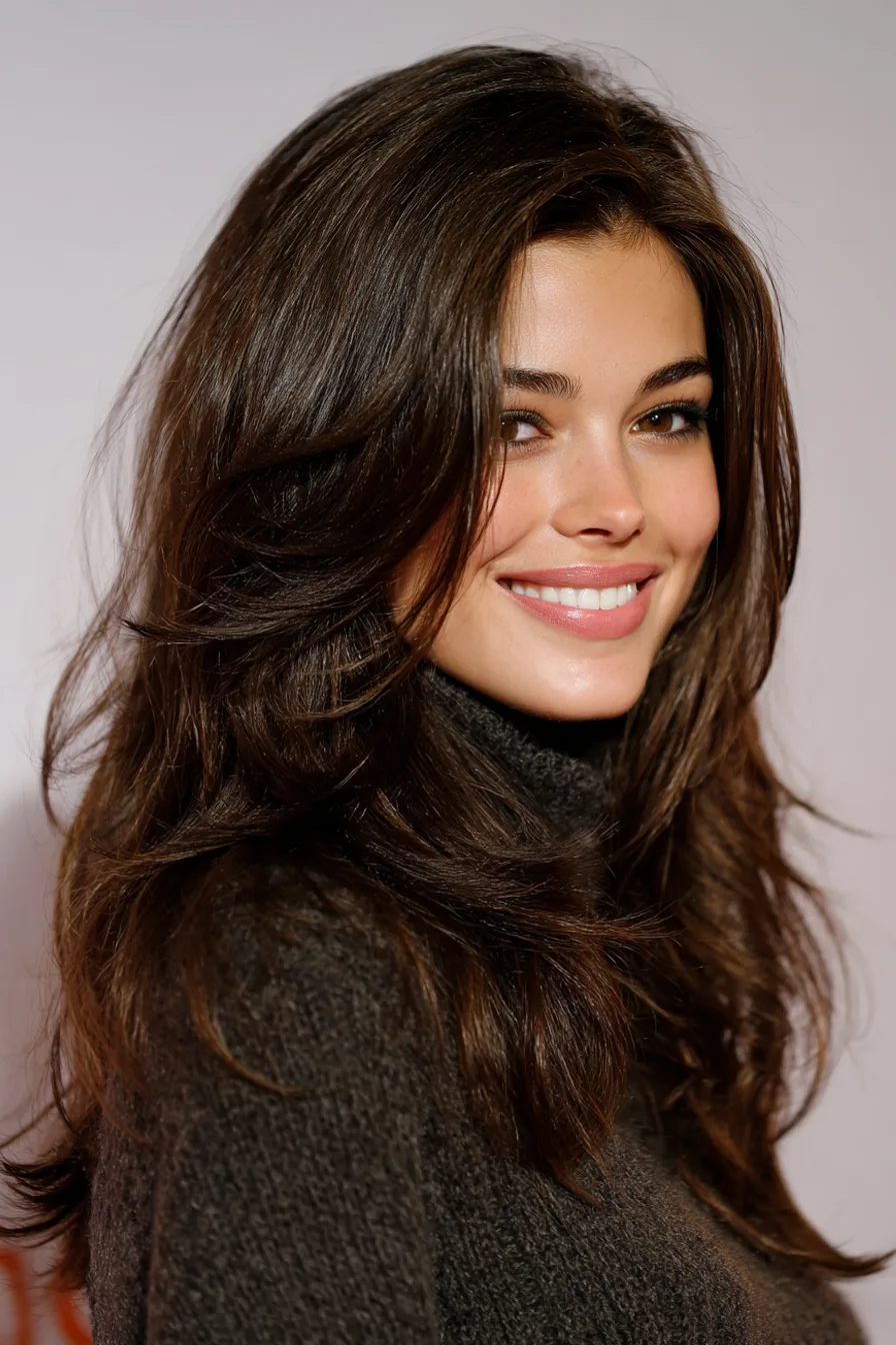 3. Timeless Brunette Long Layers (Old Money Haircuts) - Old Money Haircuts