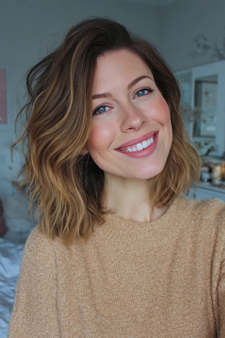 4. Polished Honey Caramel Lob (Old Money Haircuts) - Old Money Haircuts