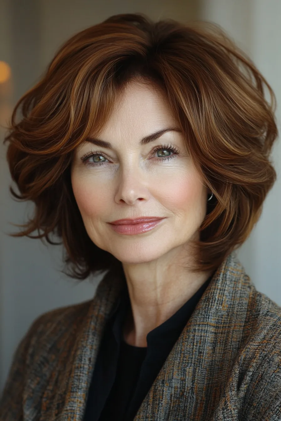 4. Warm Chestnut Blunt Pageboy (Blunt Haircuts For Women Over 60) - Blunt Haircuts For Women Over 60