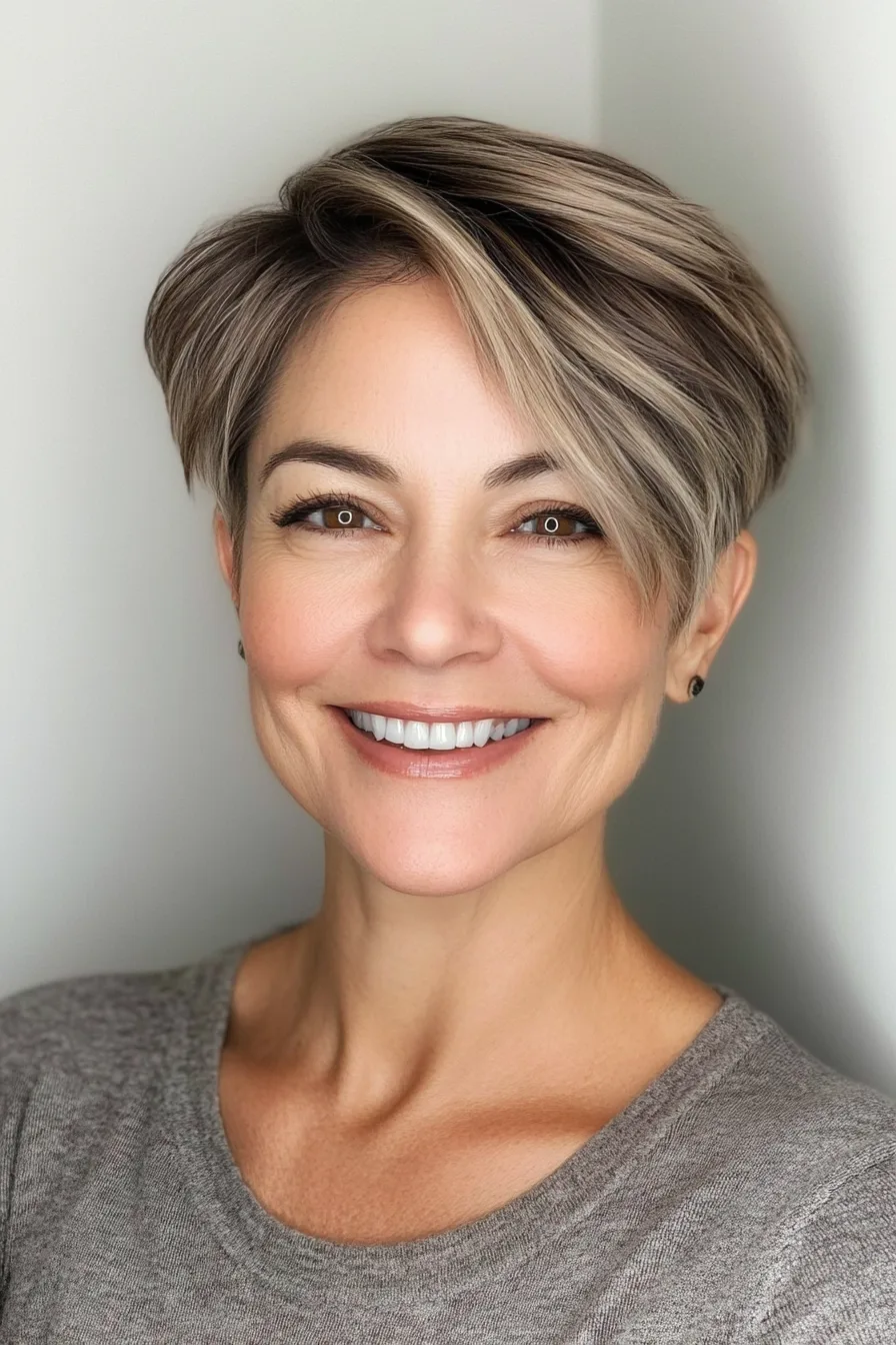 5. Dark Blonde Soft Fade Undercut Pixie (Undercut Hairstyles For Women Over 50) - Undercut Hairstyles For Women Over 50