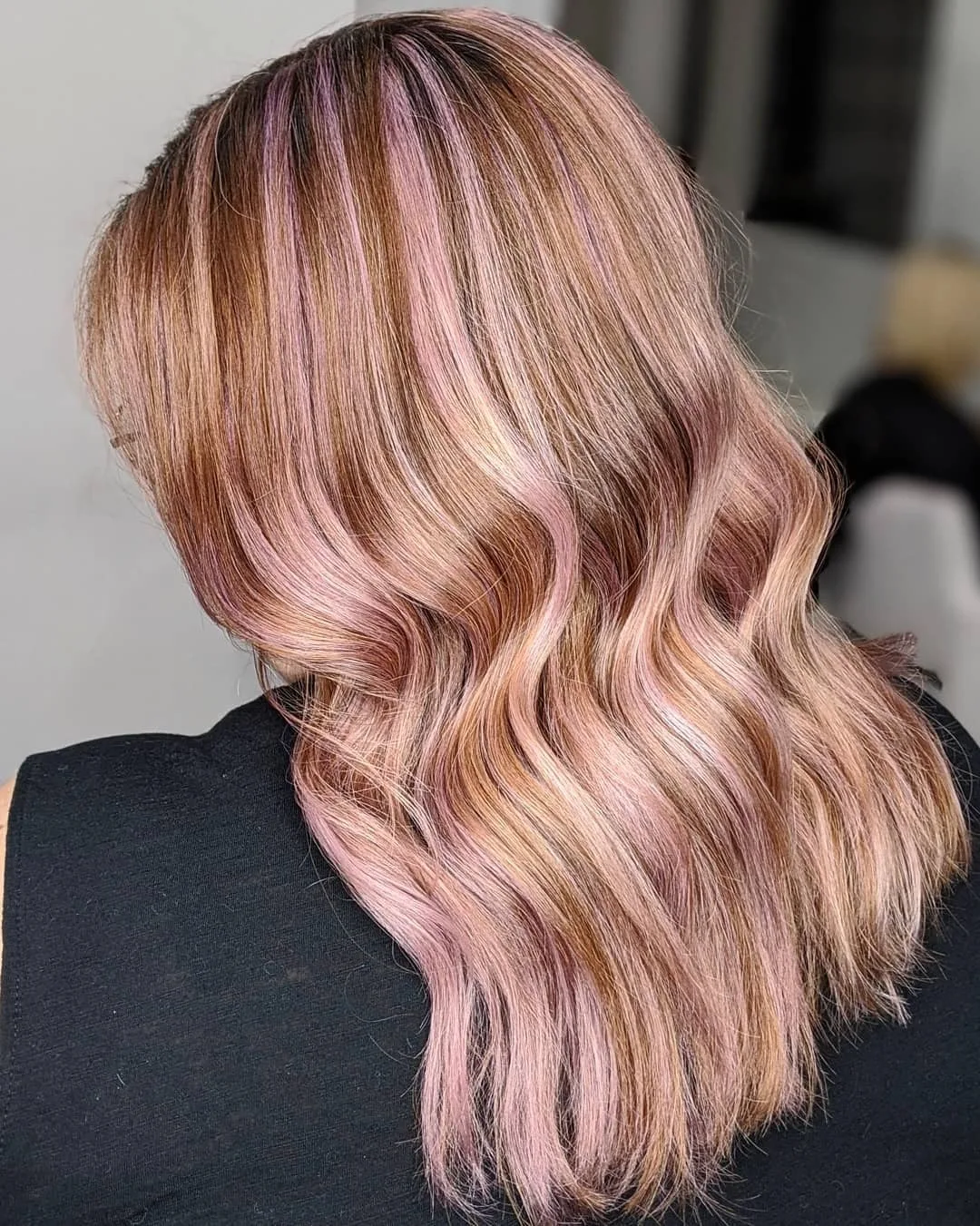 5. Rose Gold with Dusty Pink Ribbons (Dusty Rose Hair Color)
