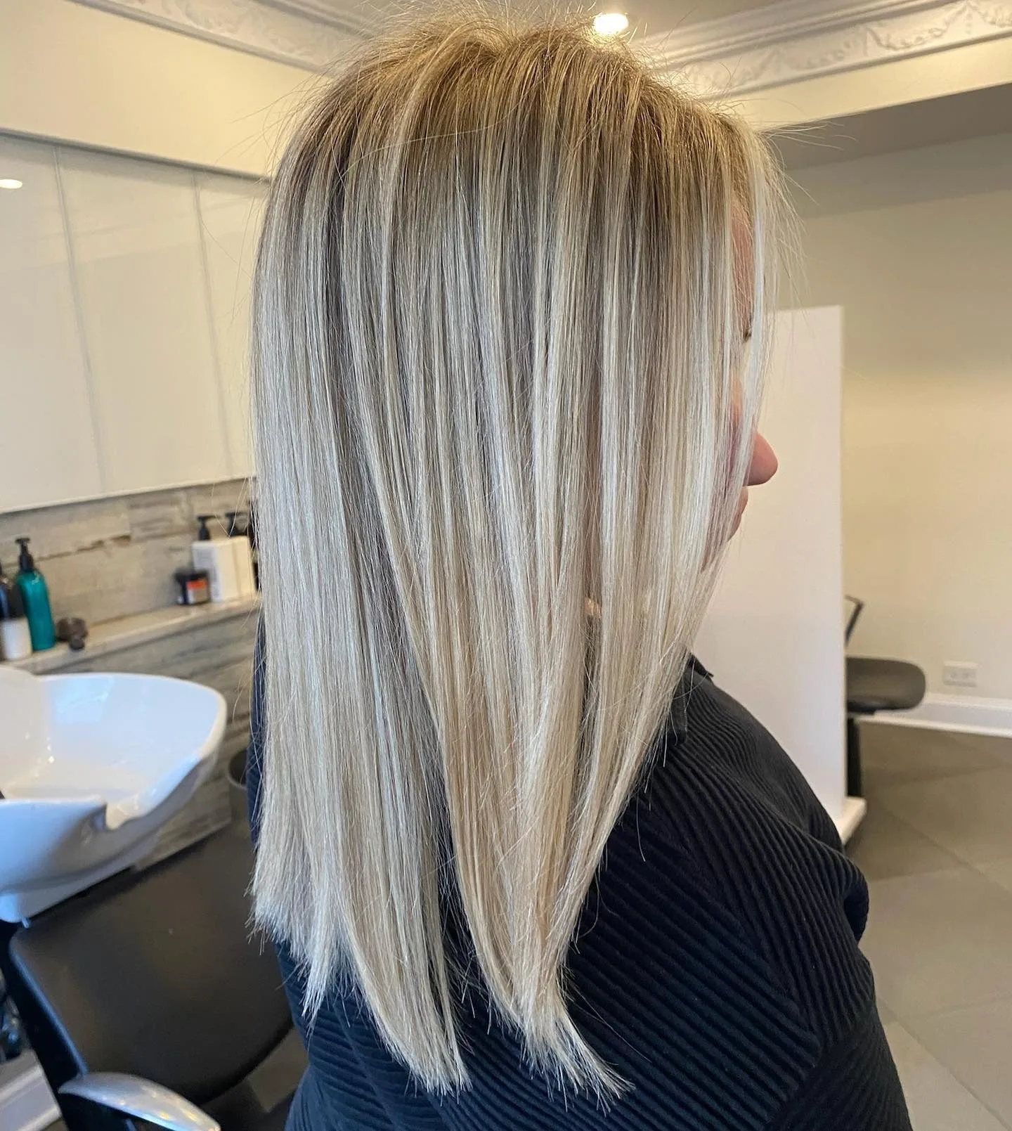 6. Sleek Ash Blonde Length (Icy Blonde Hair Color)