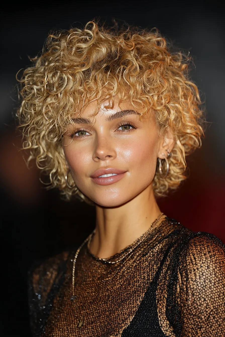 7. Golden Blonde Cropped Curls with Lift (Short Curled Hairstyles) - Short Curled Hairstyles