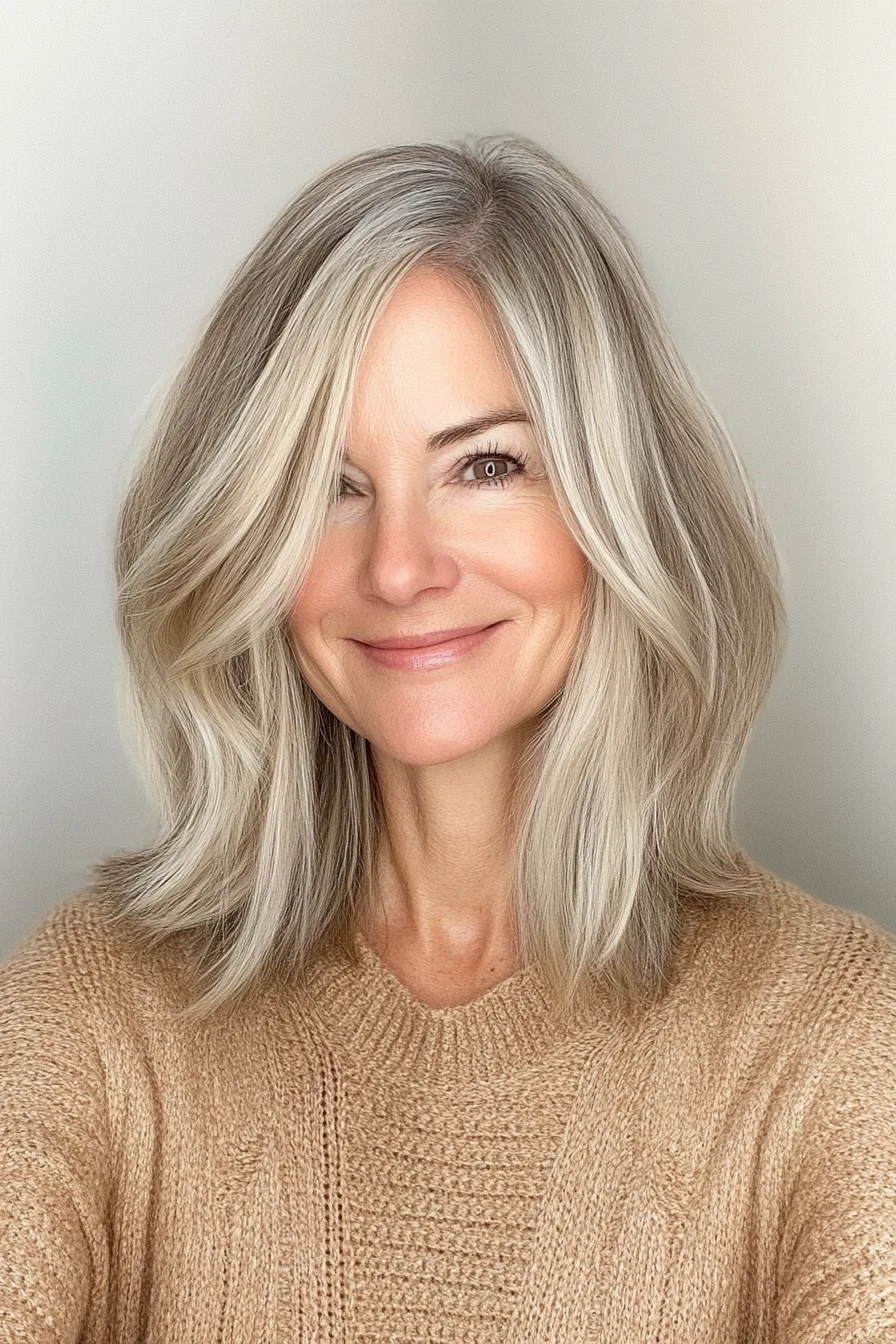 7. Honey Blonde Textured Undercut Lob (Undercut Hairstyles For Women Over 50) - Undercut Hairstyles For Women Over 50
