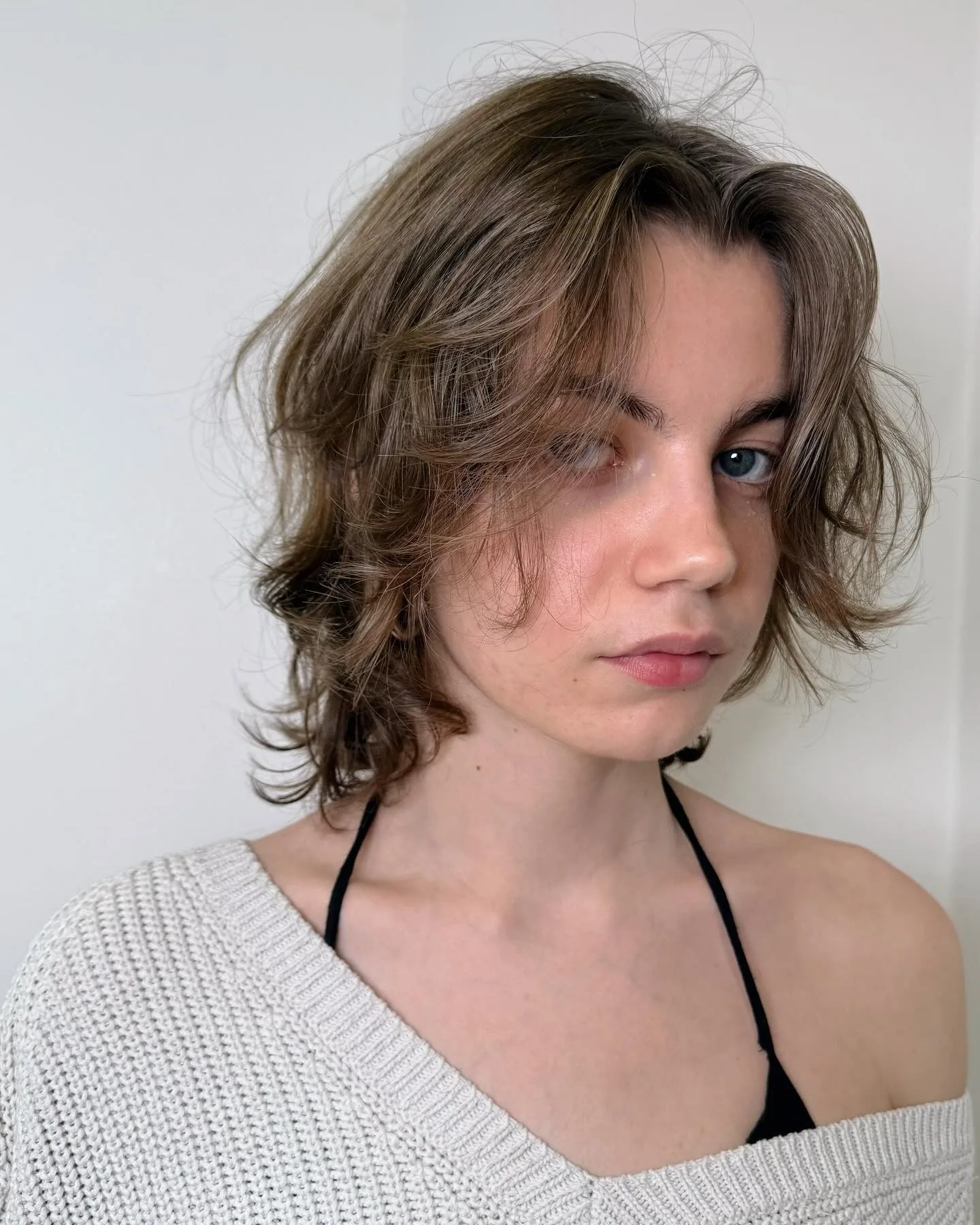 7. Tousled Ash Brown Wolf Cut (Wolf Haircut)