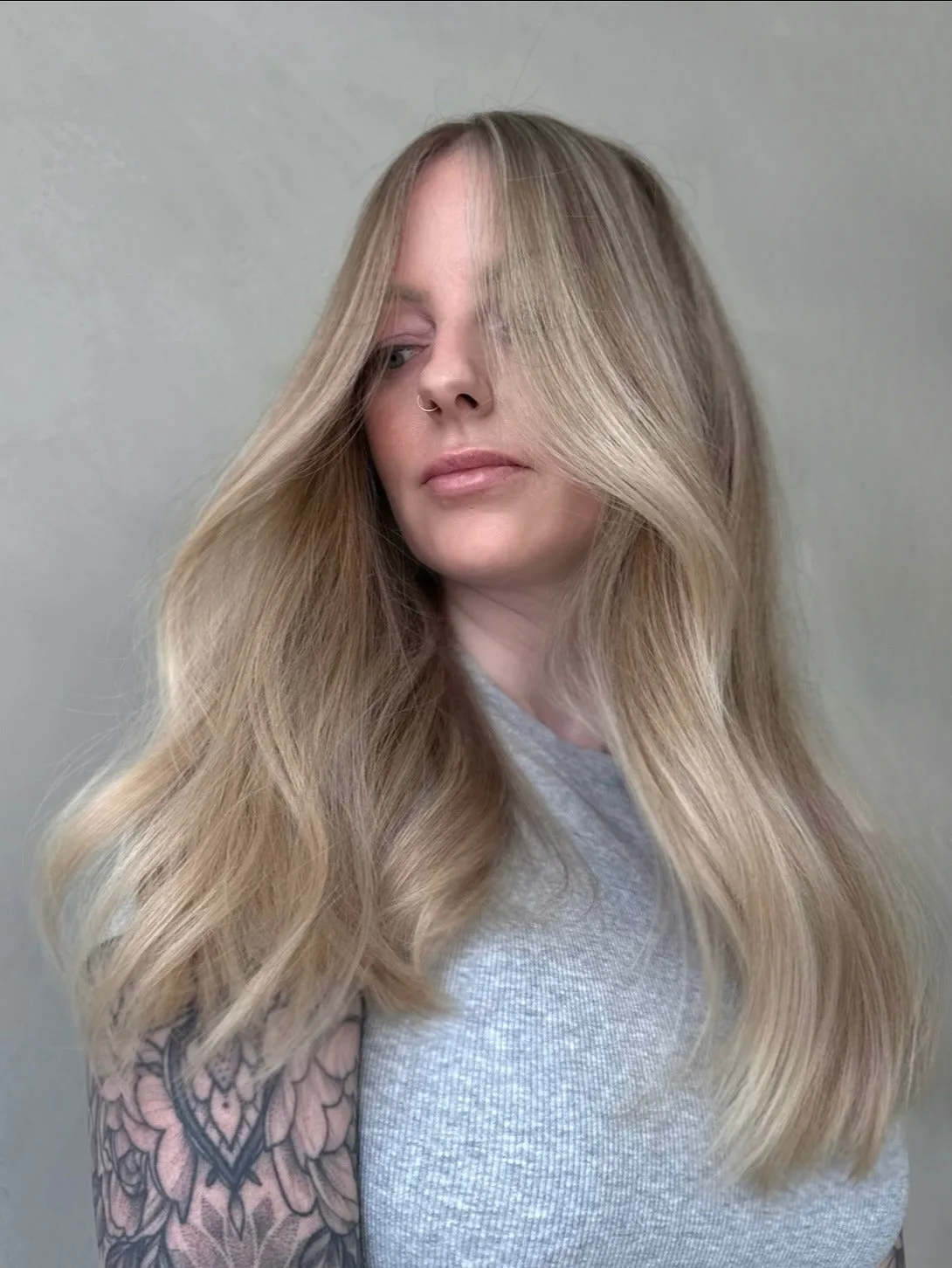 9. Champagne Frost Layers (Icy Blonde Hair Color)