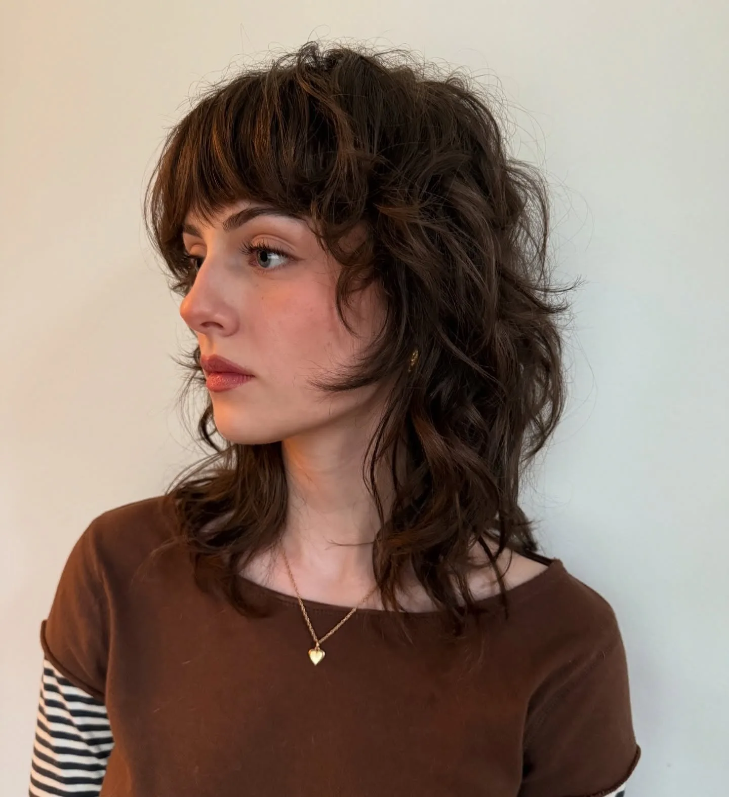 9. Classic Brunette Shag with Tousled Layers (Medium Layered Shag)