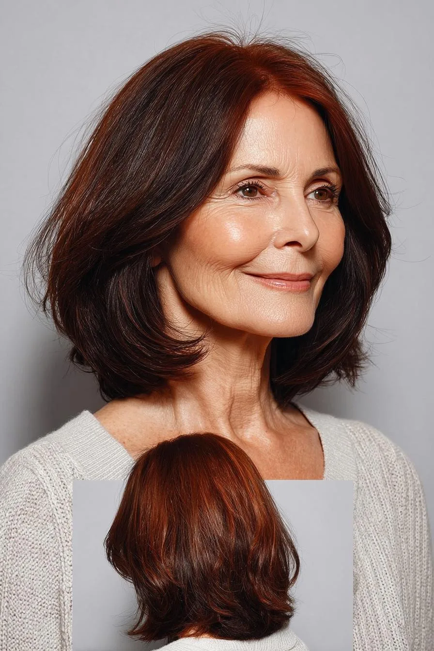 Flowing Auburn Bob Style