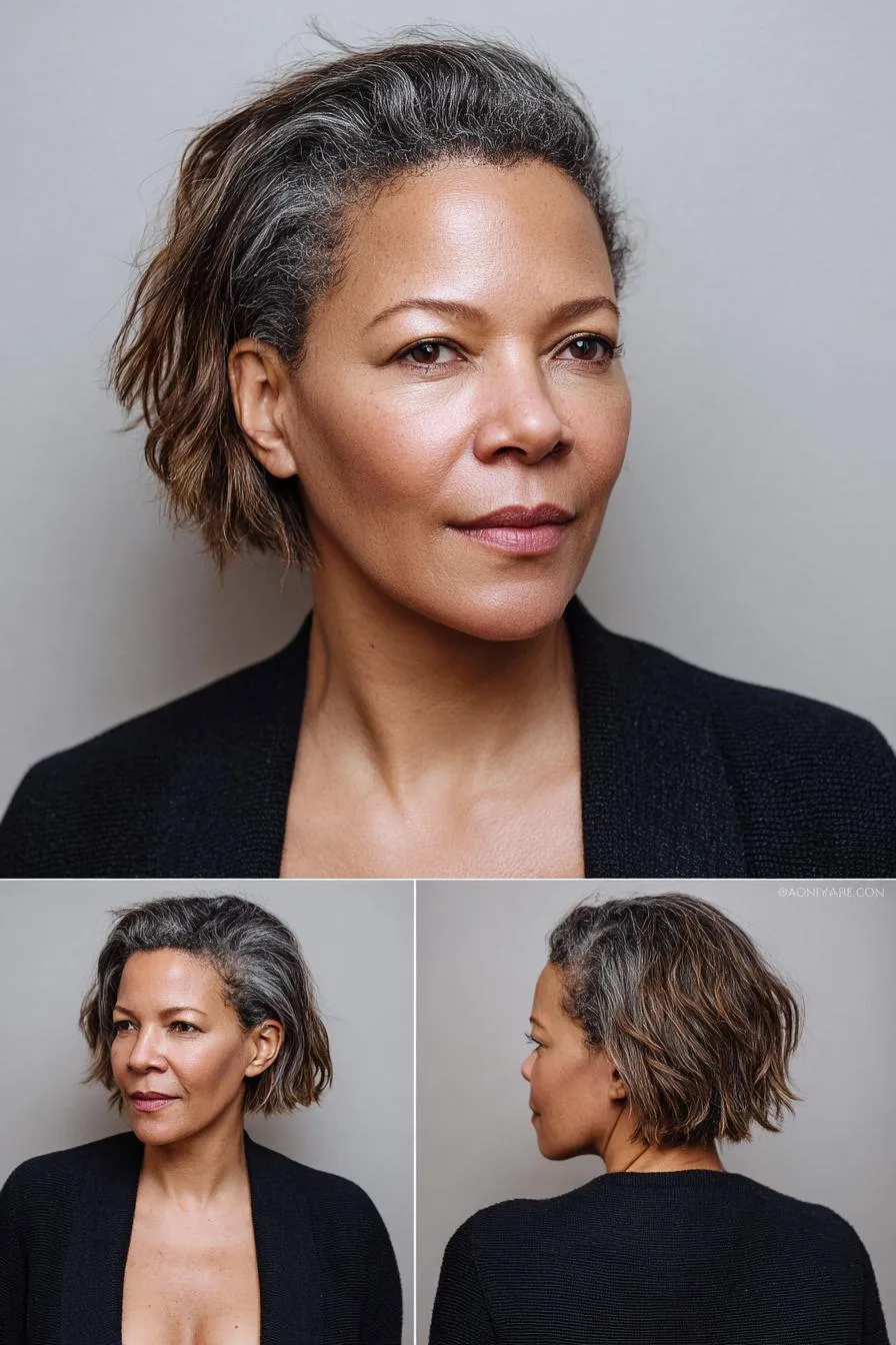 Gray Layered Bob