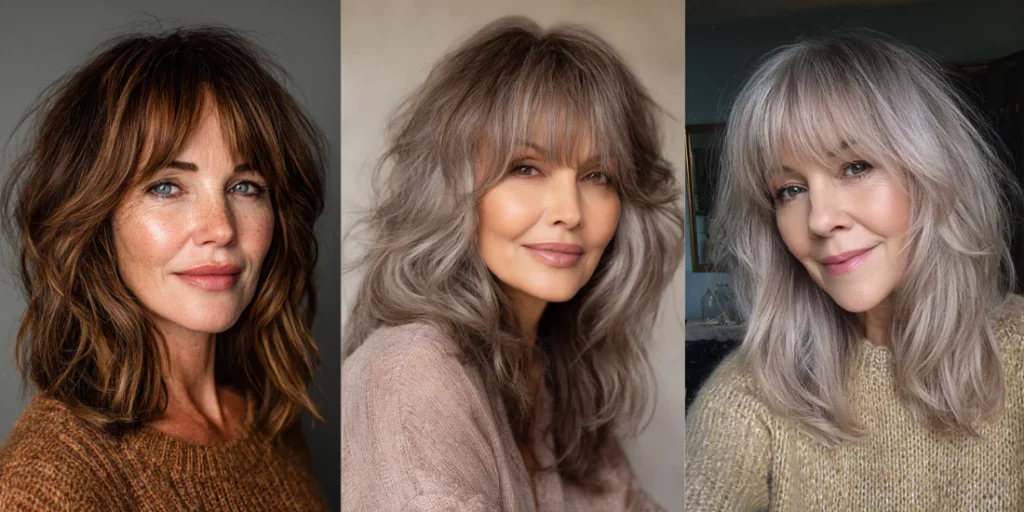 24 Stunning Medium Length Hairstyles for Women Over 60 With Bangs