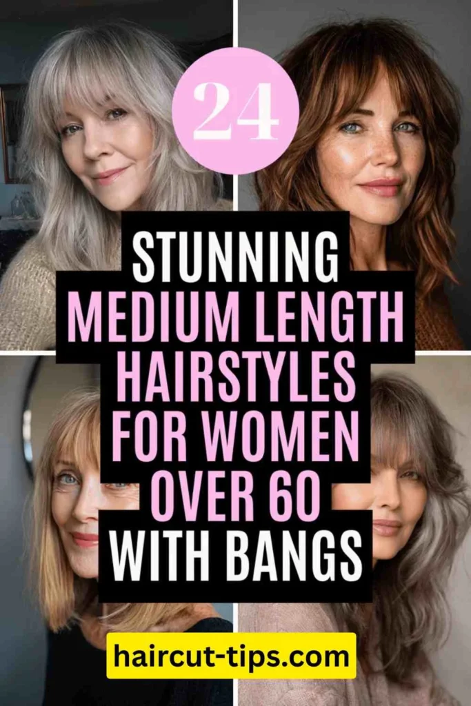 24 Stunning Medium Length Hairstyles for Women Over 60 With Bangs
