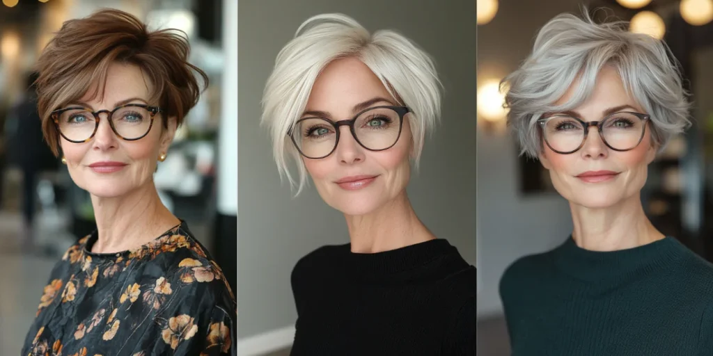 Stylish Pixie Haircuts For Women Over 60 With Glasses