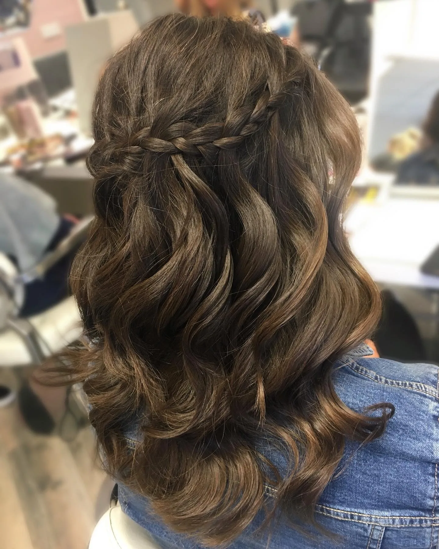 1. Soft Mocha Waterfall Waves (Waterfall Braid Hairstyles)