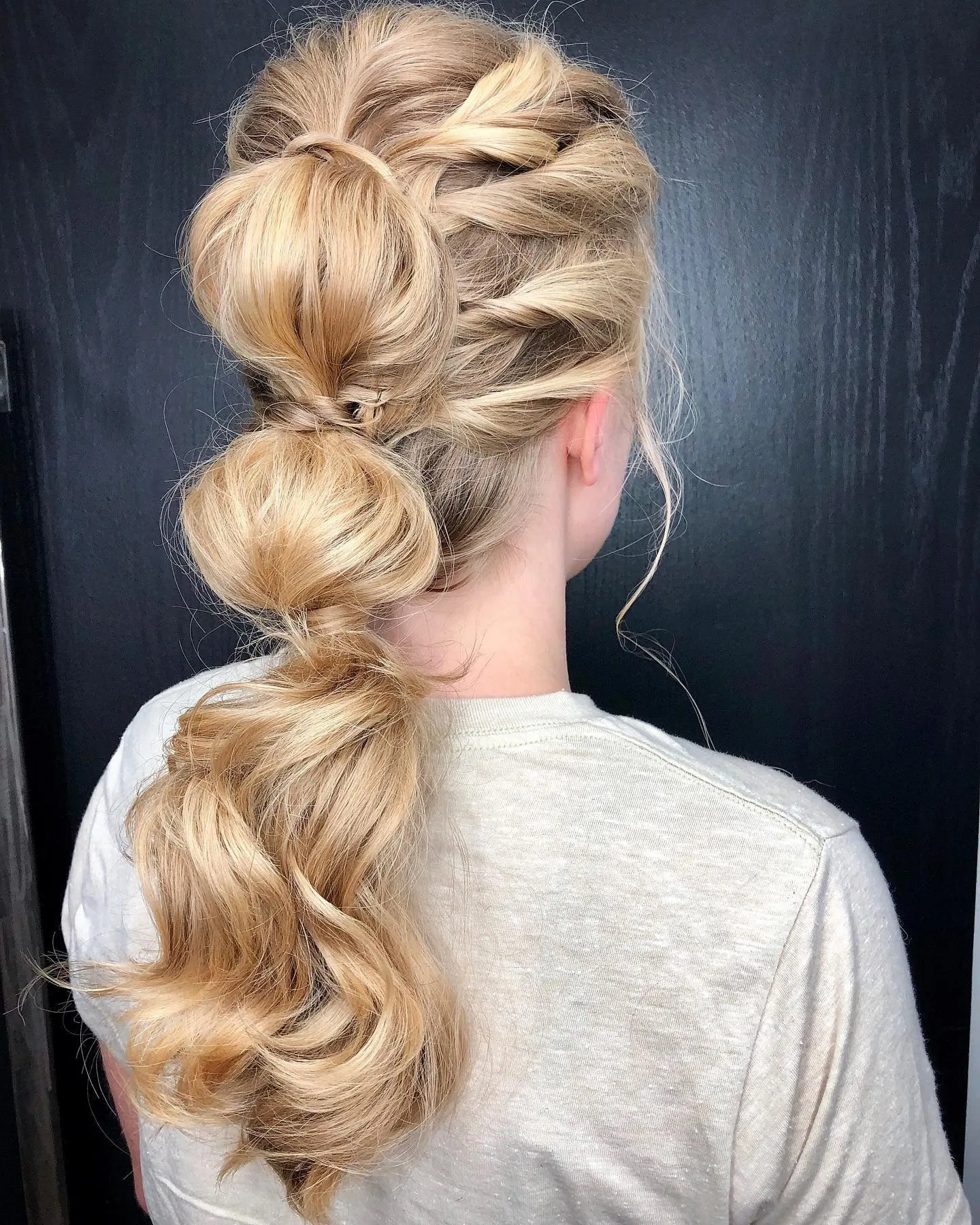 1. Textured Bubble Ponytail with Soft Blonde Volume (Bubble Ponytail Hairstyles)