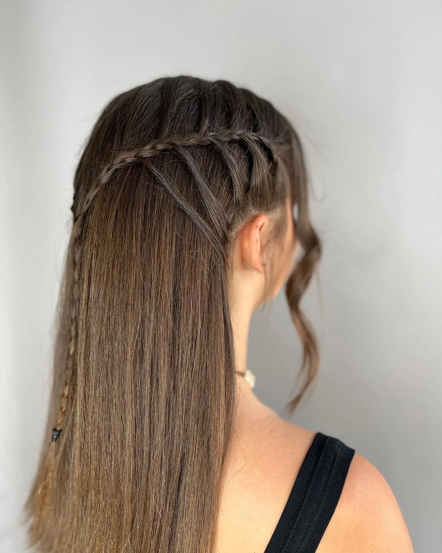 10. Espresso Sleek Waterfall Twist (Waterfall Braid Hairstyles)