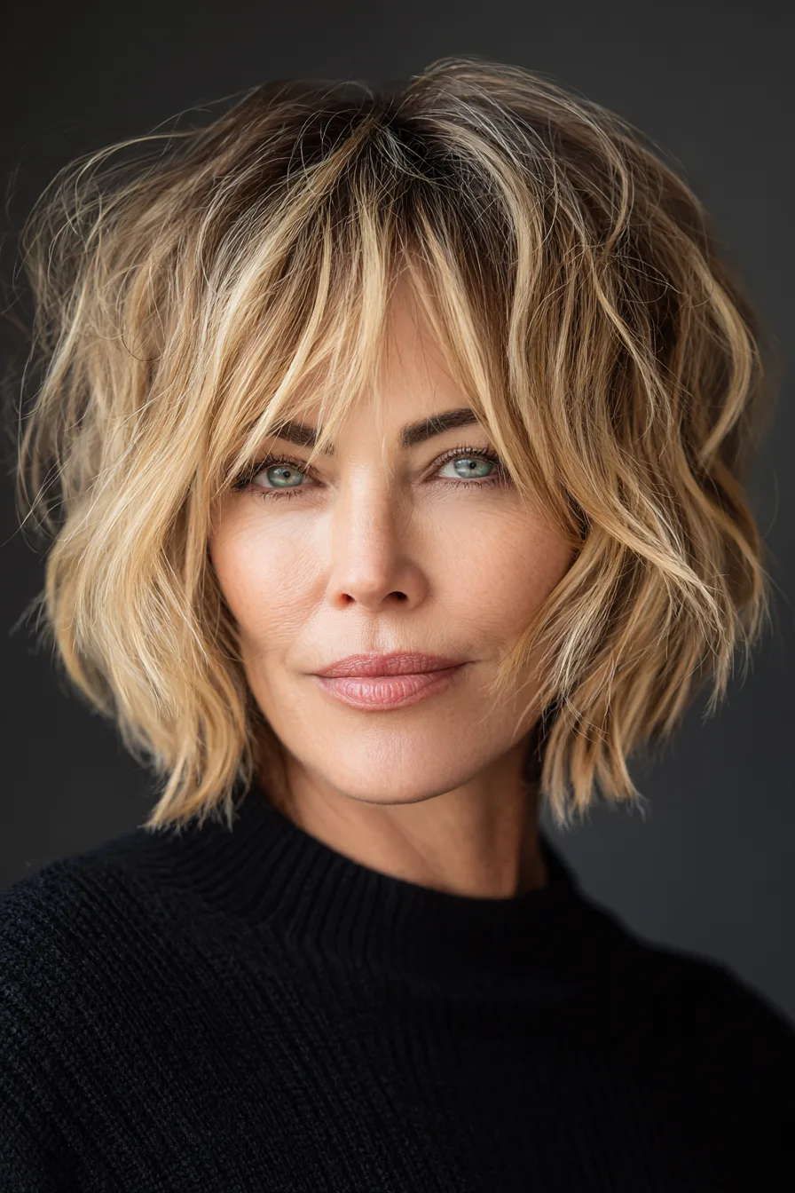 11. Blunt Angled Bob in Medium Golden Brown (Blunt Haircuts For Women Over 50) - Blunt Haircuts For Women Over 50