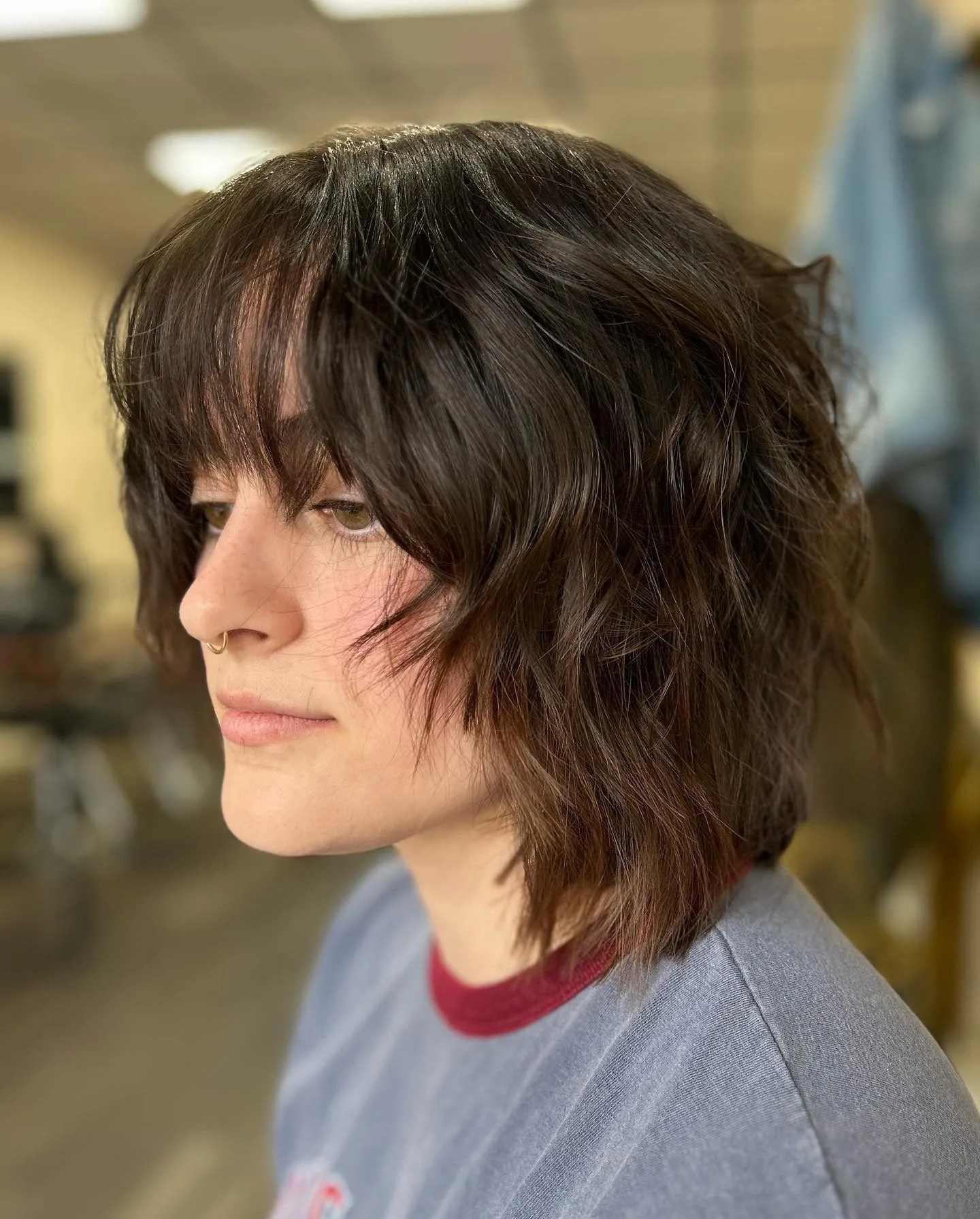 13. Tousled Dark Mocha Shag Bob (Shaggy Bob Haircuts)