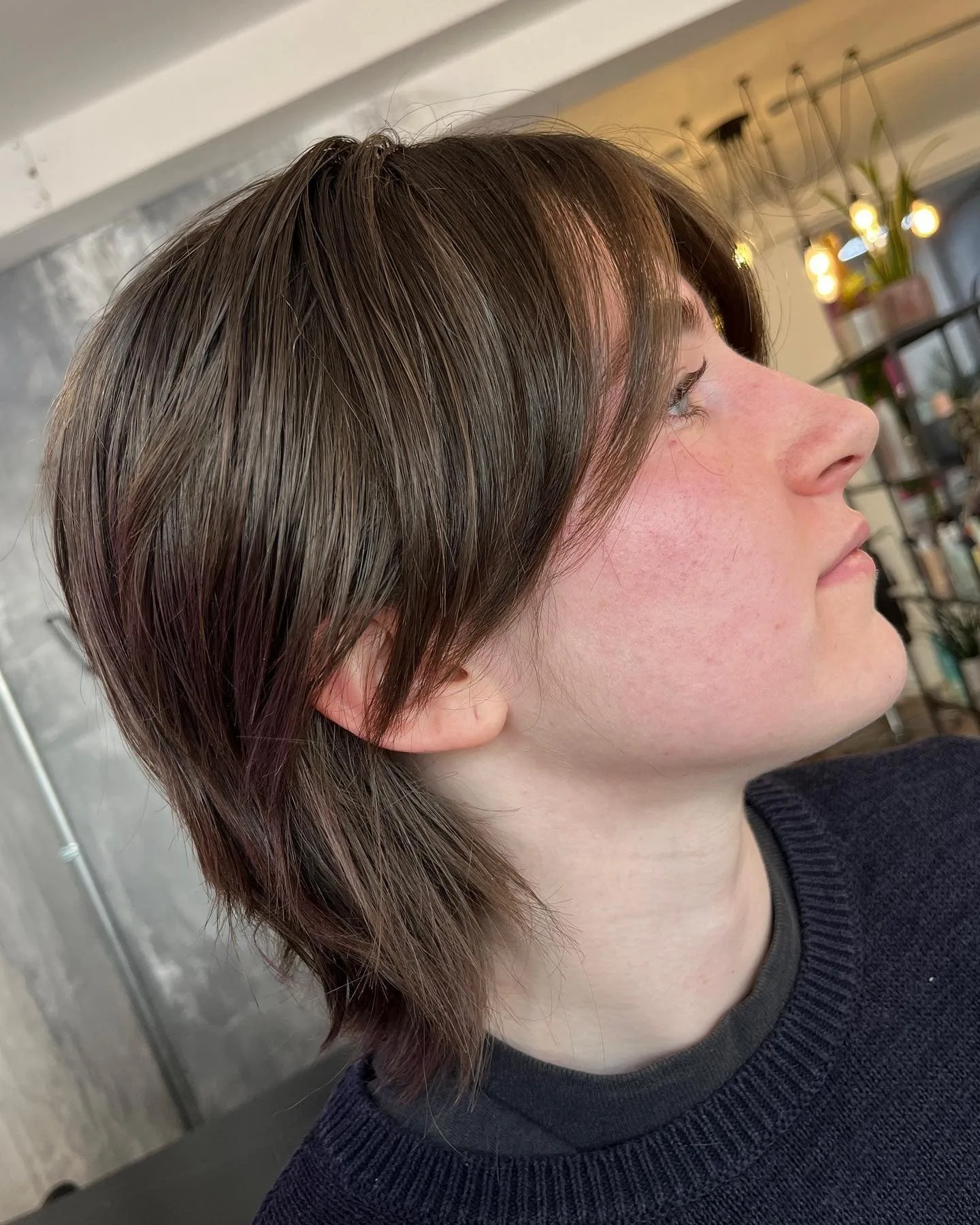 14. Cool Brown Layered Wolf Shape (Short Wolf Haircut)