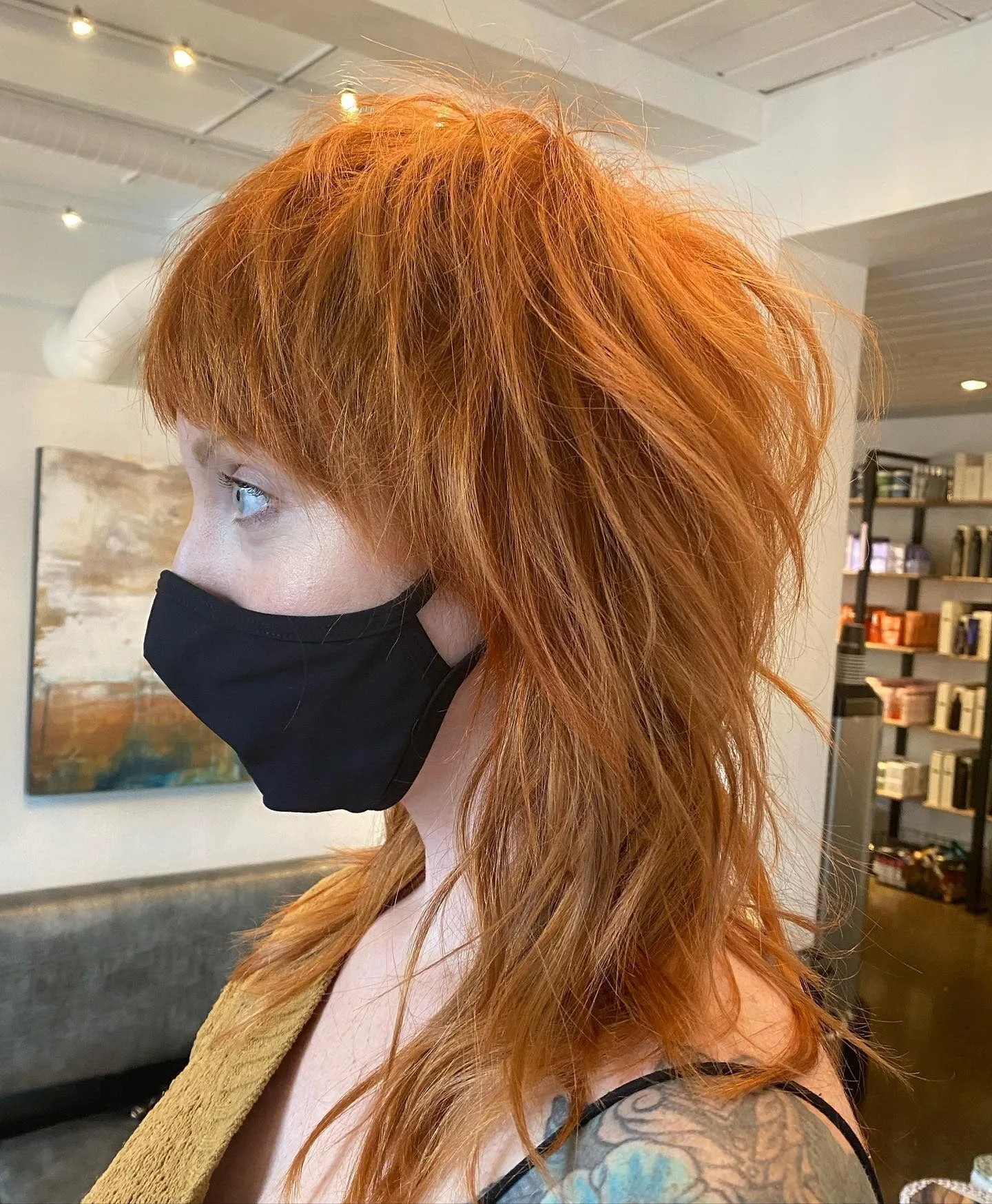 14. Fiery Copper Shag with Feathered Texture (Shaggy Haircuts)