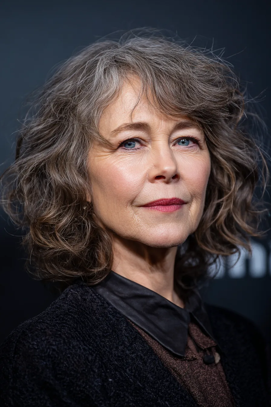 16. Wavy Ash Brown Shoulder Cut (Popular Haircuts For Women Over 60) - Popular Haircuts For Women Over 60