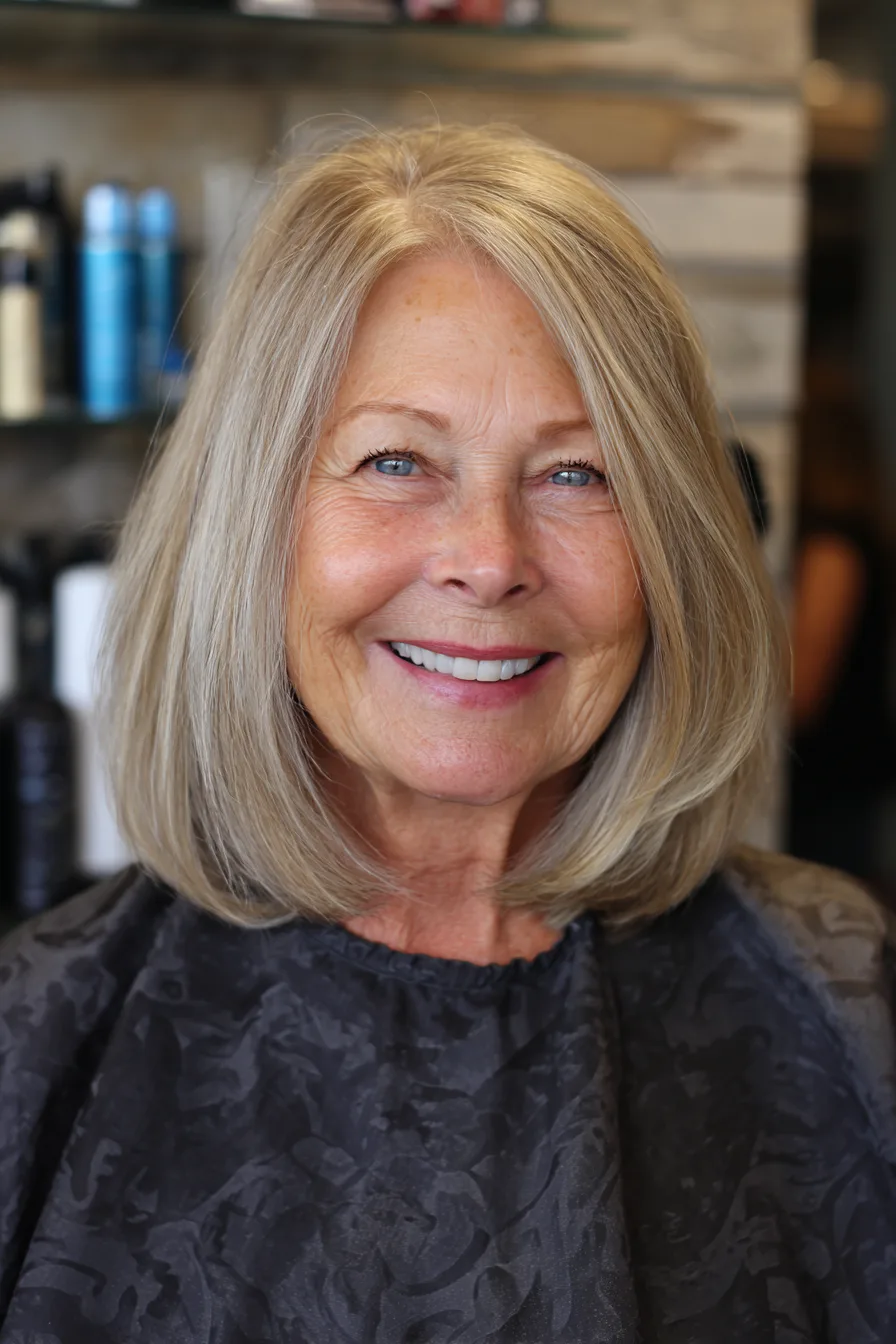 22. Soft Blowout Cut with Golden Blonde Blend (Medium Length Hairstyles For Women Over 60 With Fine Hair) - Medium Length Hairstyles For Women Over 60 With Fine Hair