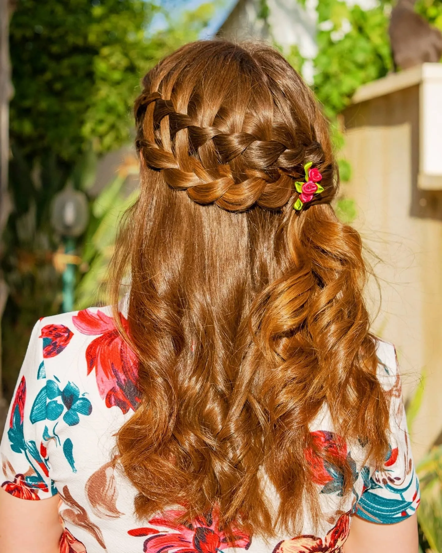 3. Chestnut Rosewater Braid (Waterfall Braid Hairstyles)