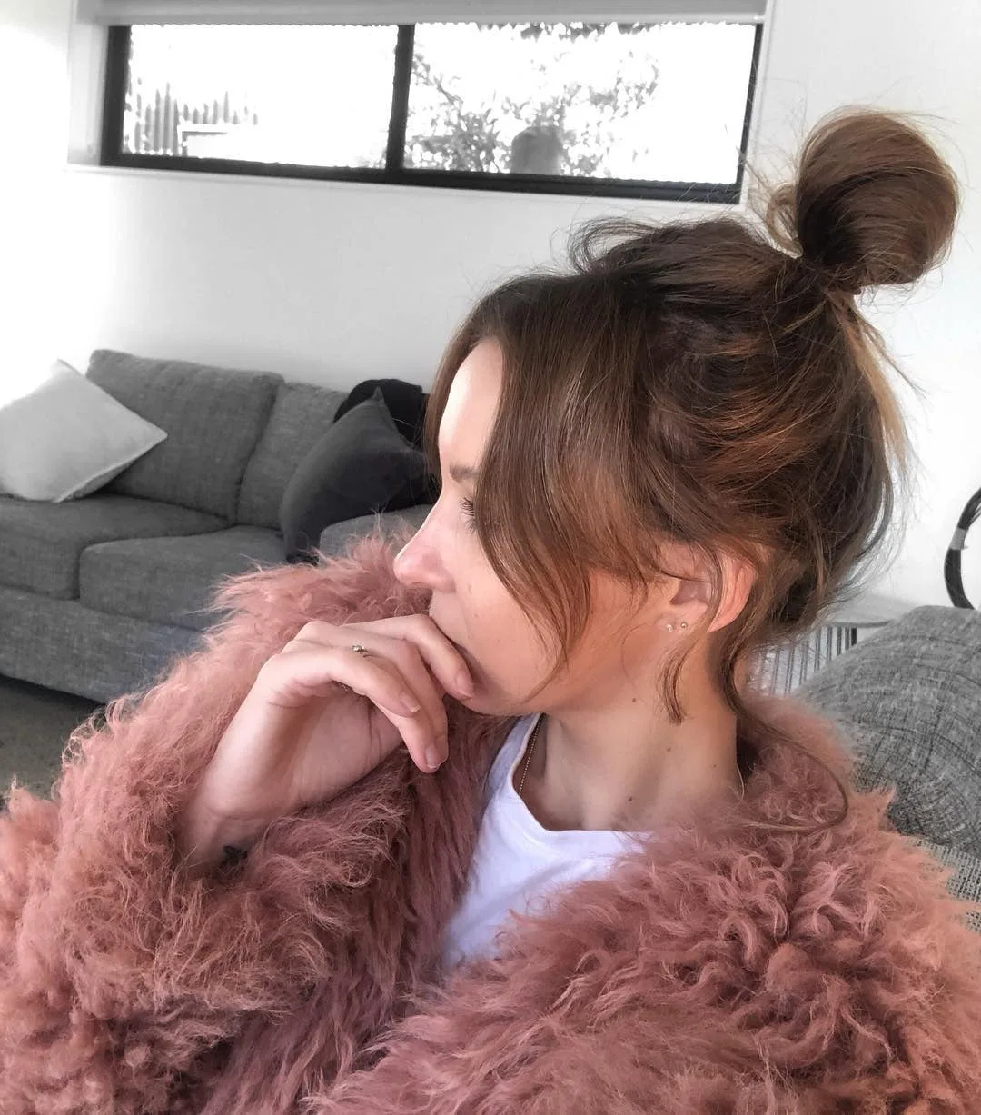 3. Chestnut Tousled Bun with Natural Texture (Top Knot Hairstyles)