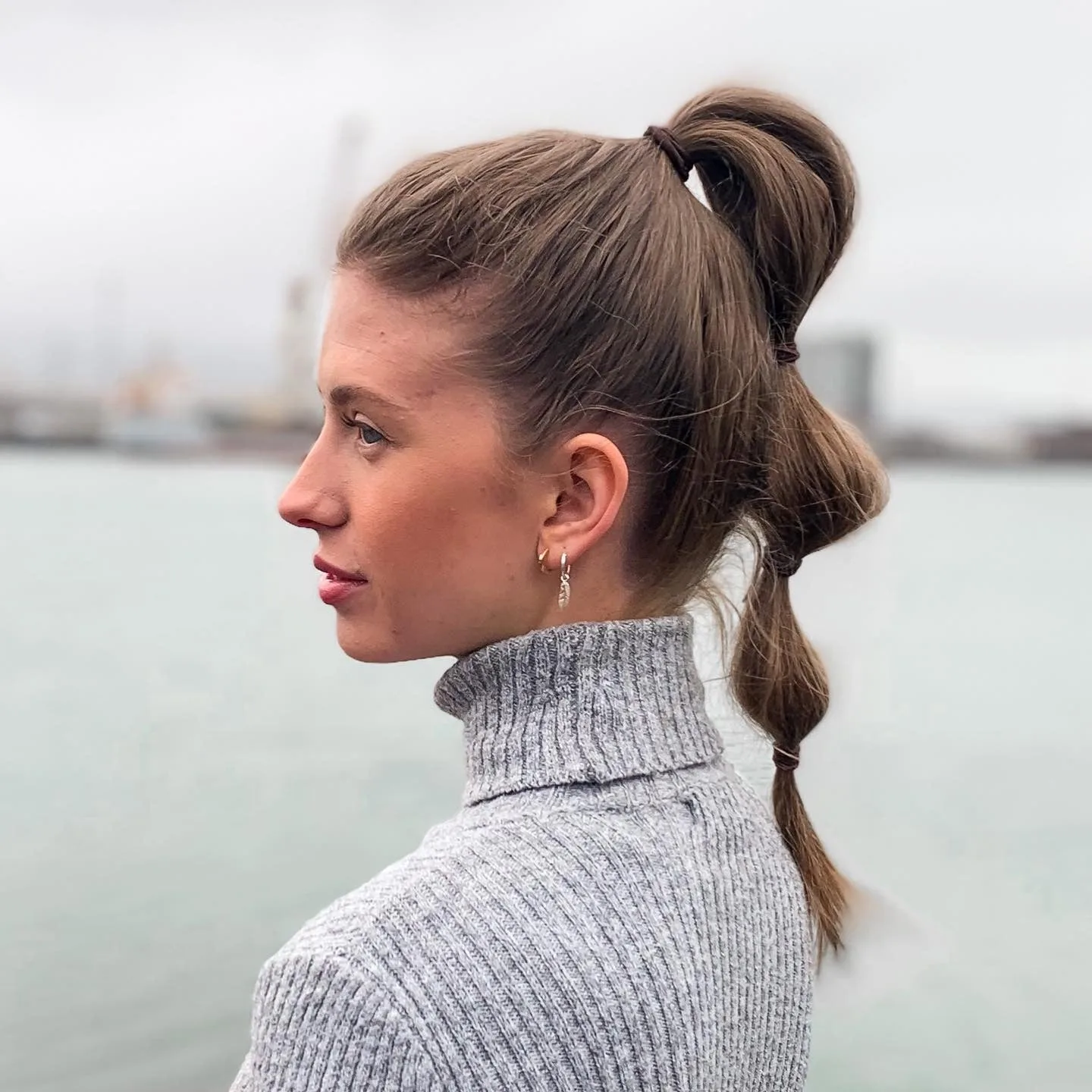 5. Soft Bubble Ponytail with Natural Brunette Dimension (Bubble Ponytail Hairstyles)