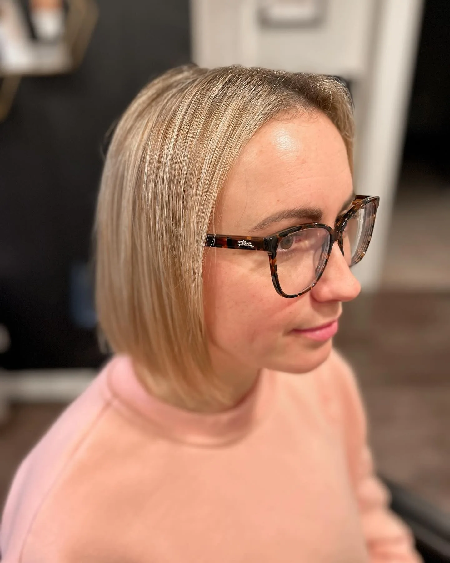 8. Champagne Sleek Bob with Glass Finish (Classic Bob Cut)