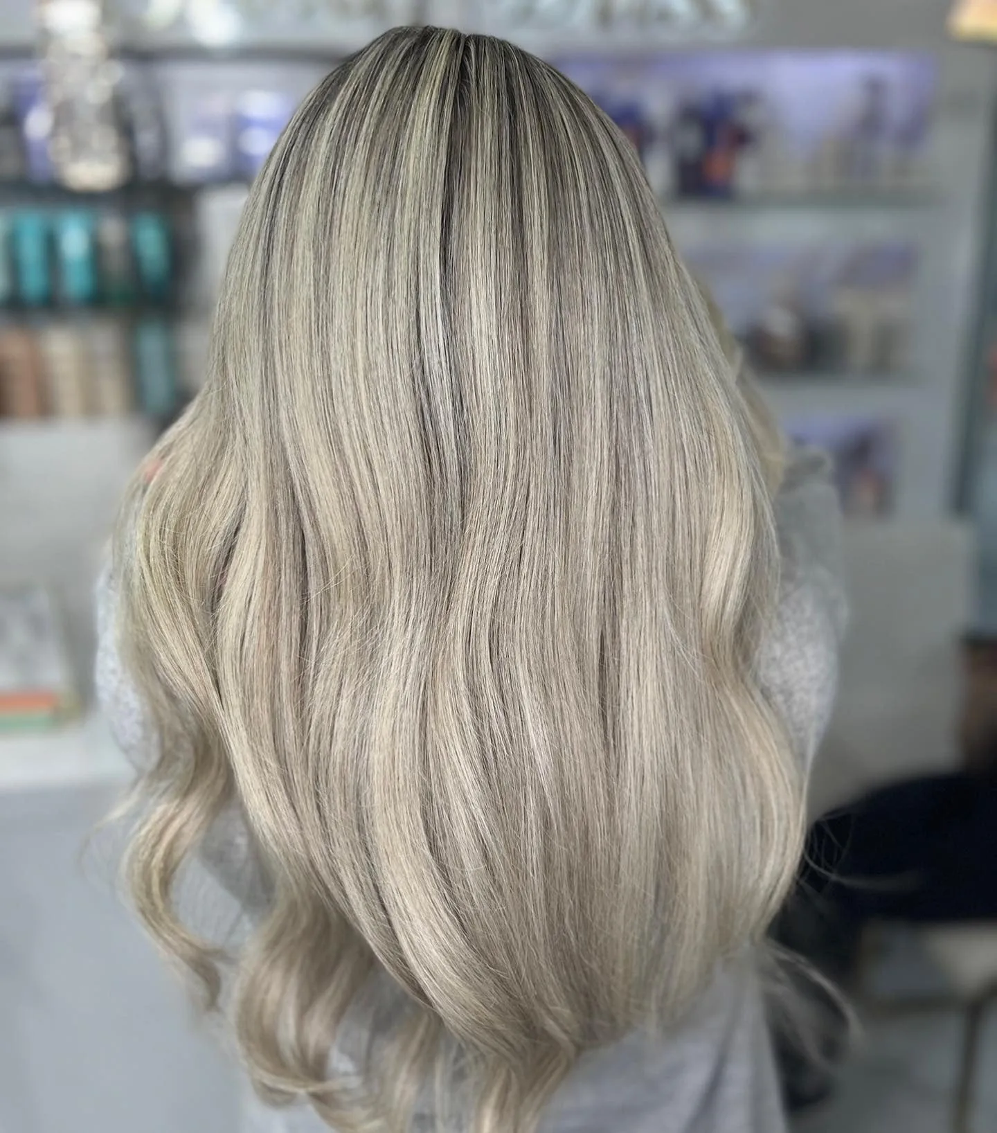 9. Ash-Champagne Sleek Lengths (Champagne Blonde Hair Color)