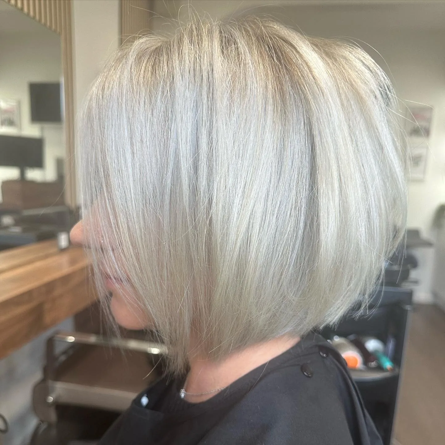 9. Silver Frost Textured Bob (Classic Bob Cut)