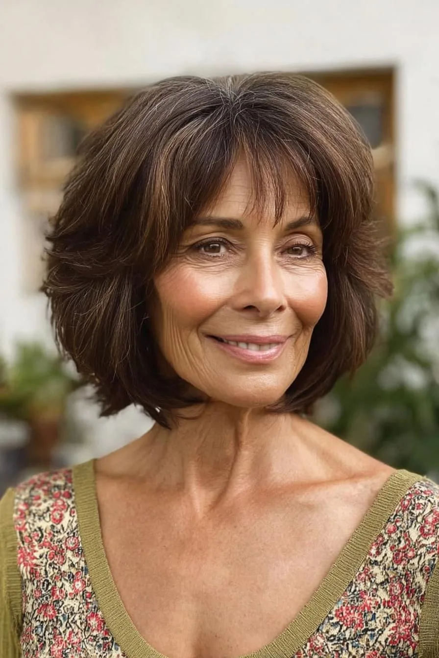 Chic Bob with Curtain Bangs